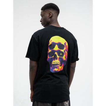 Koszulka Z Krótkim Rękawem Oversize Męska Czarna Point X Neon Skull