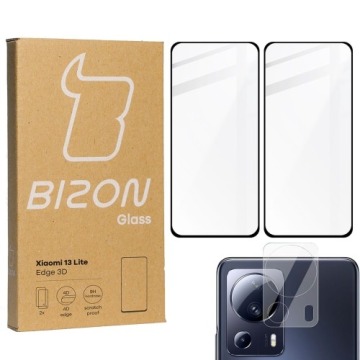 2x Szkło + szybka na aparat BIZON Edge 3D do Xiaomi 13 Lite