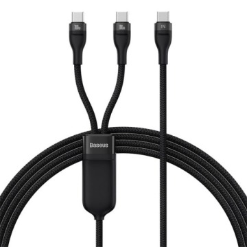 Kabel Baseus Flash Series II 2w1 USB-C do 2x USB-C, 1,5m, 100W, czarny