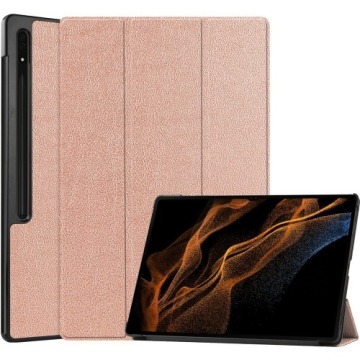 Etui Bizon Case Tab Croc do Galaxy Tab S8 Ultra, różowozłote