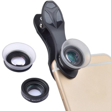 Uniwersalne obiektywy / soczewki Macro Lens Apexel 12-24X z klipsem 2w1 na aparat smartfona / tablet