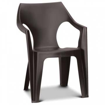 Krzesło plastikowe Dante Low back : Kolor - brąz