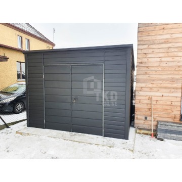 Garaż Blaszany 4x6 - Brama uchylna - Antracyt... - Garaże i wiaty - Tczew - zdjęcie 3