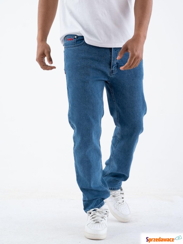 Spodnie Jeansowe Regular Męskie Niebieskie Prosto... - Spodnie - Bytom