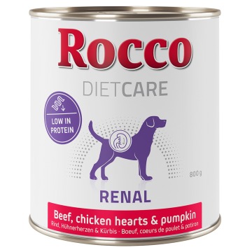 Rocco Diet Care Renal, wołowina z kurzymi sercami i dynią - 6 x 800 g