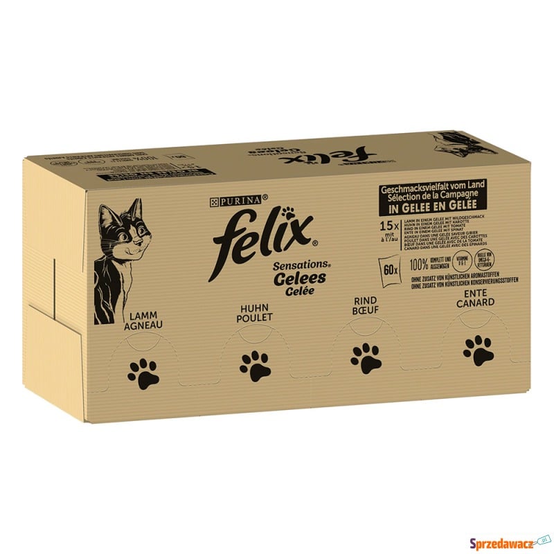 Pakiet Felix Sensations, 120 x 85 g - Mięsna... - Karmy dla kotów - Załom