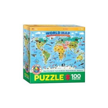  Puzzle 100 el. Smartkids Illustrated Map of the World Eurographics