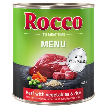Megapakiet Rocco Menu, 24 x 800 g - Wołowina z warzywami i ryżem