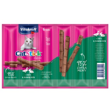 Vitakraft Cat Stick - Classic, Kaczka i królik, 12 x 6 g