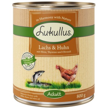 Lukullus Natural, 12 x 800 g  - Łosoś i kurczak