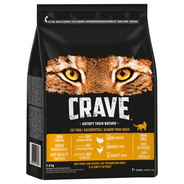 Crave Adult karma sucha dla kota, indyk i kurczak - 2 x 2,8 kg
