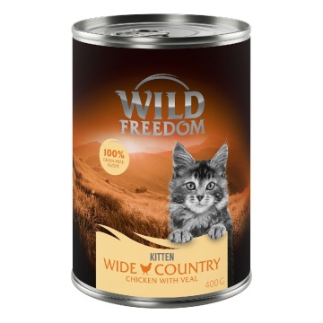 Wild Freedom Kitten, 12 x 400 g - Wide Country - Cielęcina i kurczak