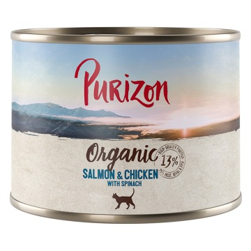 Purizon Organic, 6 x 200 g - Łosoś i kurczak ze szpinakiem