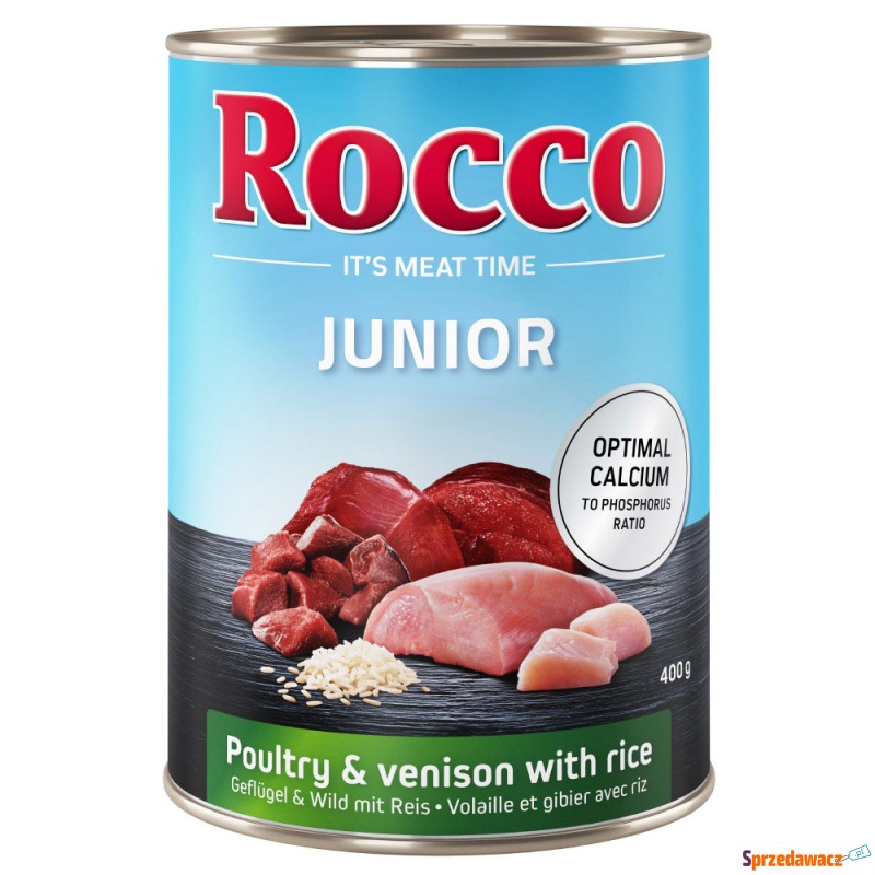 Rocco Junior, 6 x 400 g - Drób i dziczyzna z ryżem - Karmy dla psów - Opole