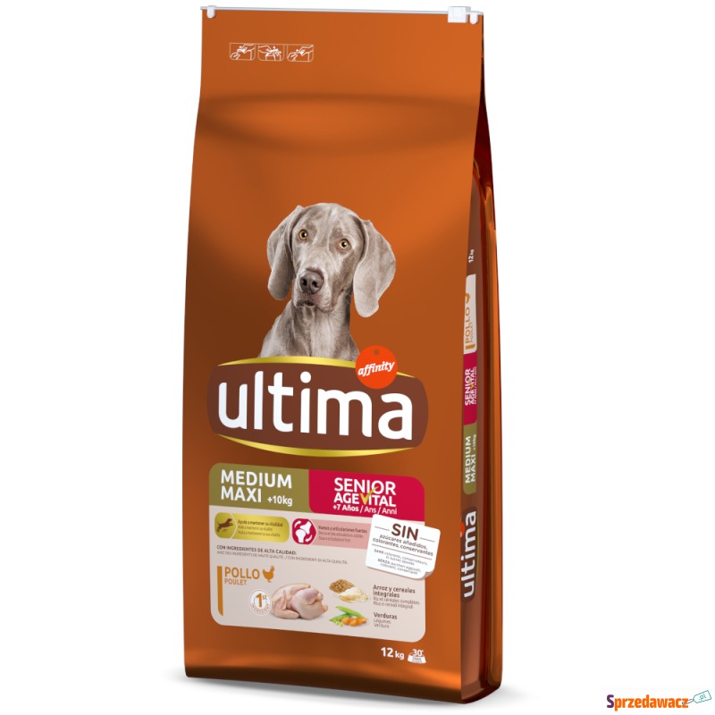 Ultima Medium / Maxi Senior, kurczak - 12 kg - Karmy dla psów - Zamość
