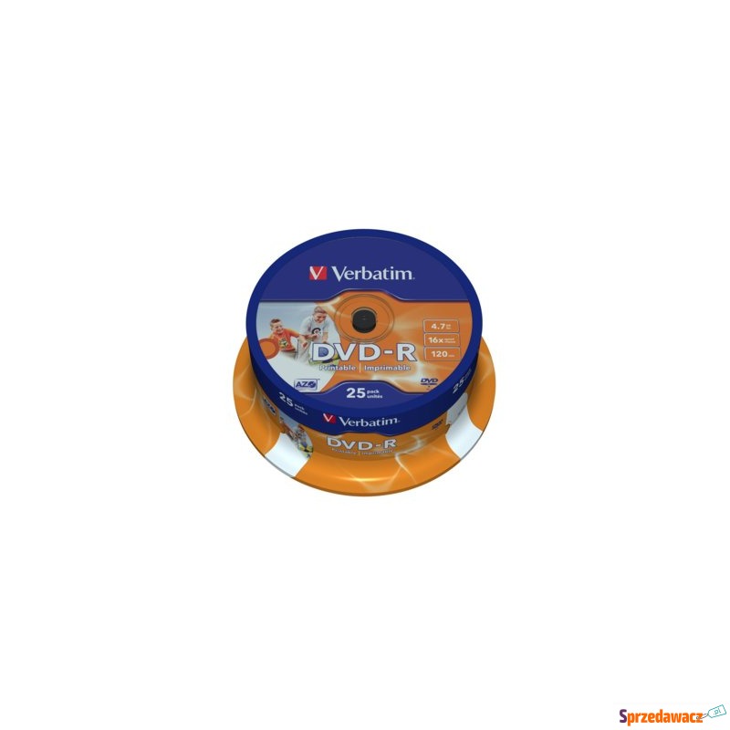 DVD-R Verbatim 16x 4.7GB (Cake 25) WIDE PRINTABLE - Pozostałe - Sandomierz