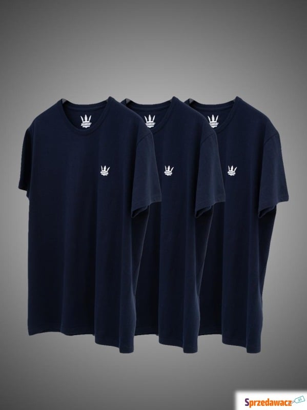 Zestaw 3 T-Shirtów Jigga Wear Mini Crown Granatowych - Bluzki, koszulki - Częstochowa