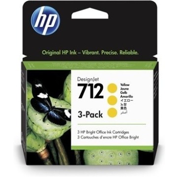 HP Inc. Ink 712 3-Pack 29ml Yellow 3ED79A