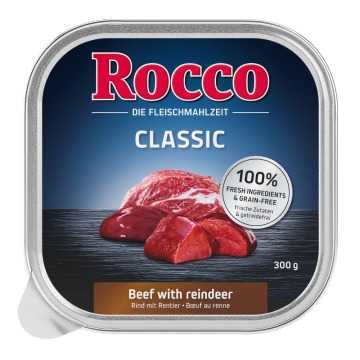 8 + 1 gratis! Rocco tacki, 9 x 300 g - Classic, wołowina i renifer