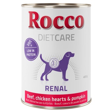 Rocco Diet Care Renal, wołowina z kurzymi sercami i dynią 6 x 400 g