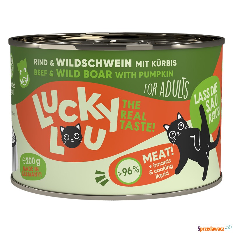 Lucky Lou Adult 6 x 200 g - Wołowina & Dzik - Karmy dla kotów - Chorzów