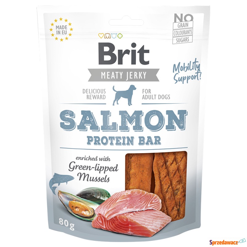 Brit Jerky Protein Bar, łosoś -  3 x 80 g - Przysmaki dla psów - Jawor