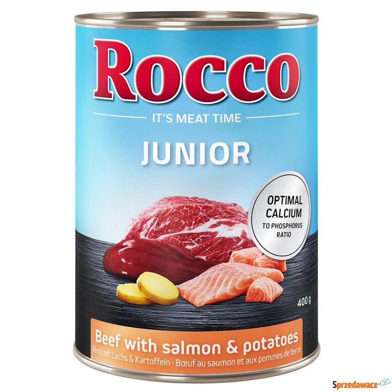 Rocco Junior, 6 x 400 g - Wołowina i łosoś z... - Karmy dla psów - Sieradz