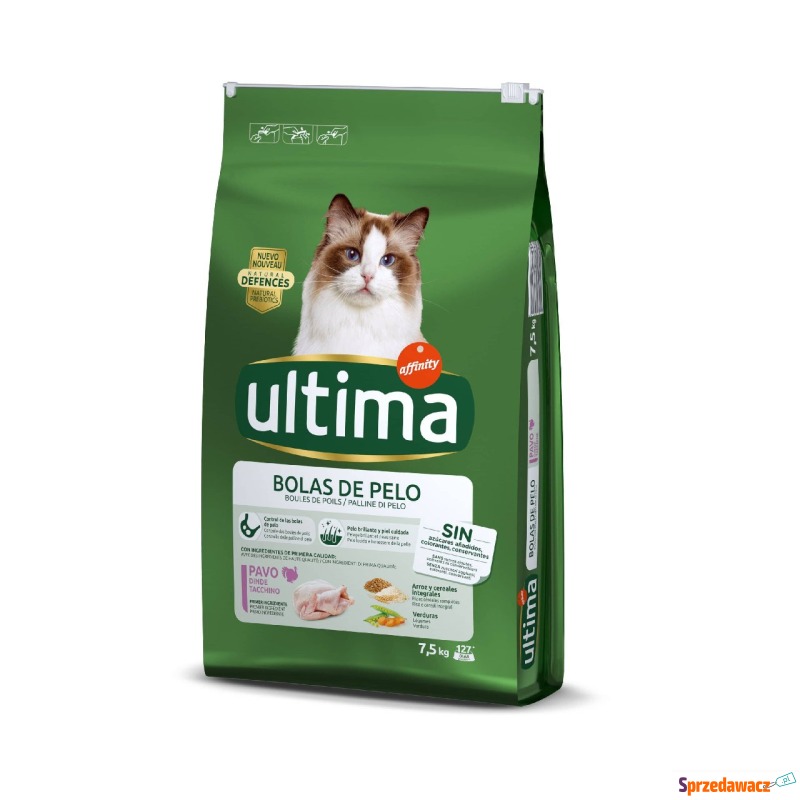 Ultima Cat Hairball, indyk i ryż - 7,5 kg - Karmy dla kotów - Pruszków