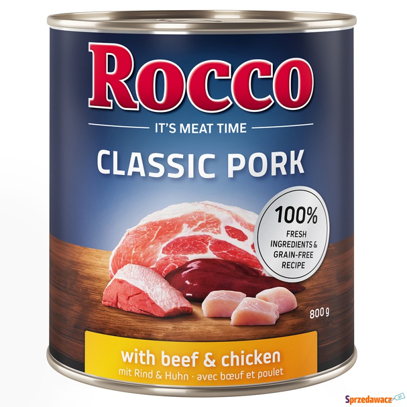 Korzystny pakiet Rocco Classic Pork, 12 x 800... - Karmy dla psów - Grodzisk Wielkopolski