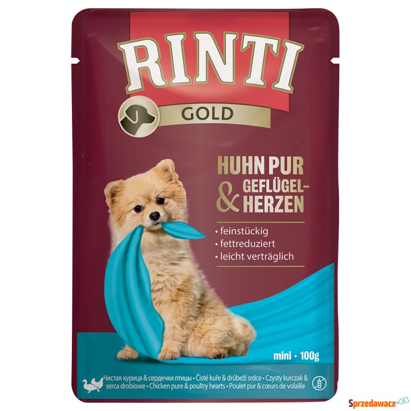 RINTI Gold 10 x 100 g - Kurczak z sercami drobiowymi - Karmy dla psów - Sieradz