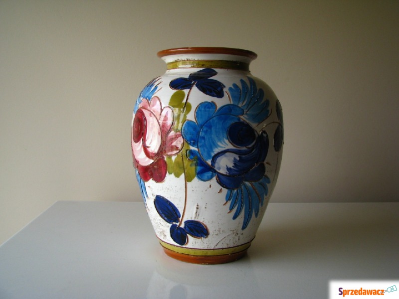 Ceramiczny wazon rękodzieło z motywem kwiatów... - Wazony - Brzegi