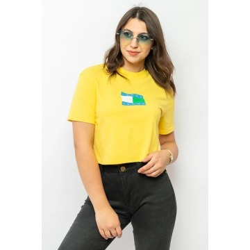 
T-shirt damski Tommy Jeans DW0DW14196 żółty
