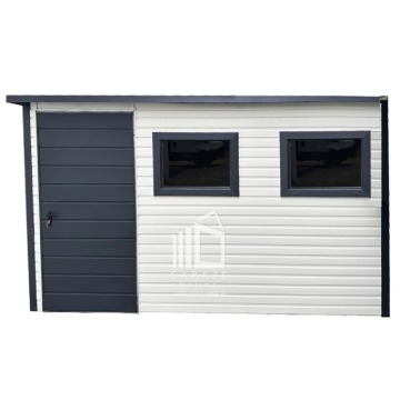 Schowek - Domek ogrodowy 3x2 drzwi + 2x okno - Biały - dach spad w tył ID450