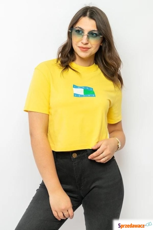 
T-shirt damski Tommy Jeans DW0DW14196 żółty
 - Bluzki, koszule - Nysa