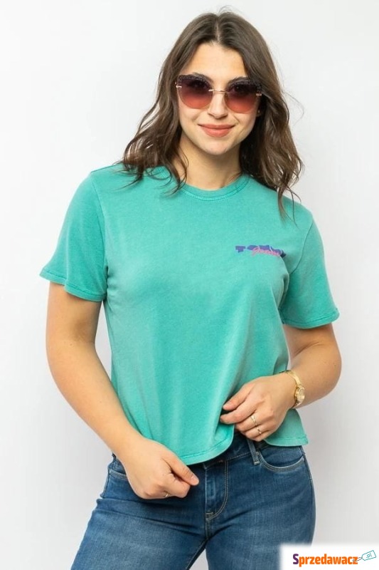 
T-shirt damski Tommy Jeans DW0DW10435 zielony - Bluzki, koszule - Gliwice