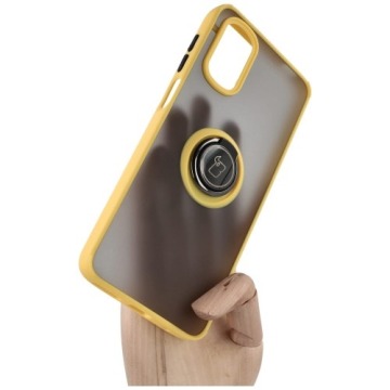 Etui Bizon Case Hybrid Ring do Motorola Moto G22/E32/E32S, żółte
