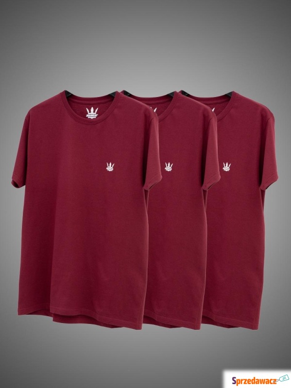 Zestaw 3 T-Shirtów Jigga Wear Mini Crown Bordowych - Bluzki, koszulki - Starachowice