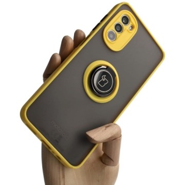 Etui Bizon Case Hybrid Ring do Motorola Moto G52/G82, żółte