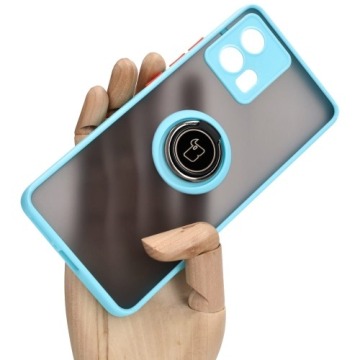 Etui Bizon Case Hybrid Ring do Motorola Edge 30 Fusion, błękitne