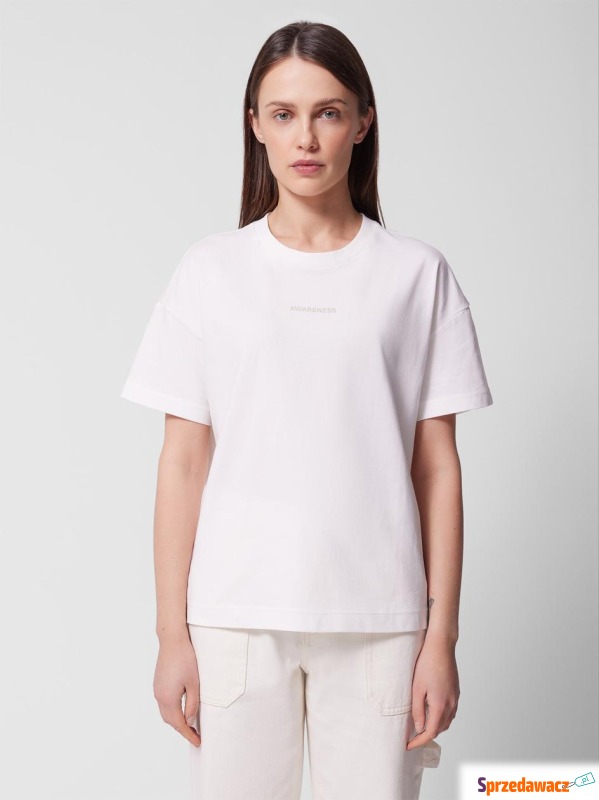 Koszulka Z Krótkim Rękawem Biała Outhorn Awareness - Bluzki, koszule - Głogów