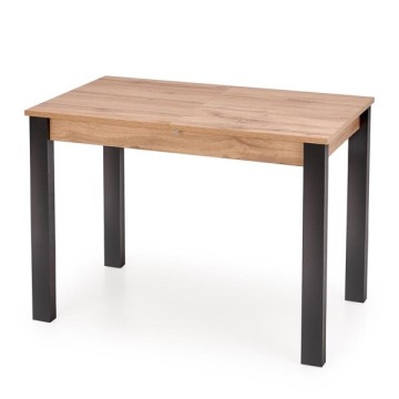 Stół rozkładany Gino 100-135x60x75 cm, blat dąb wotan, nogi czarne 