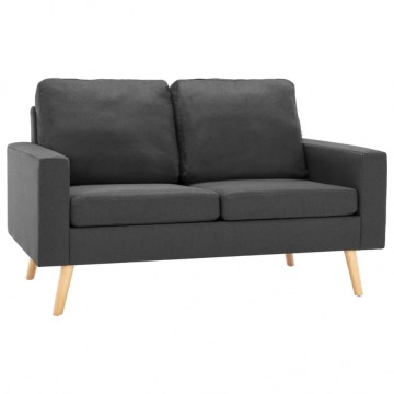 2-osobowa sofa, ciemnoszara, tapicerowana tkaniną