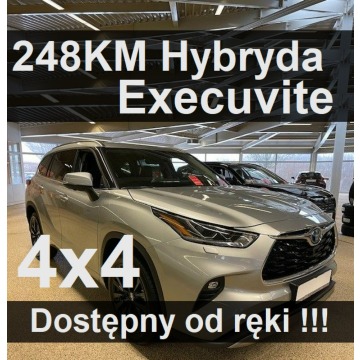Toyota Highlander - Hybryda Executive 248KM Kamera 360 Super Cena Dostępny od ręki  3254zł