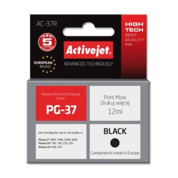 Tusz Activejet (do drukarki Canon, zamiennik PG-37 premium 12ml czarny)