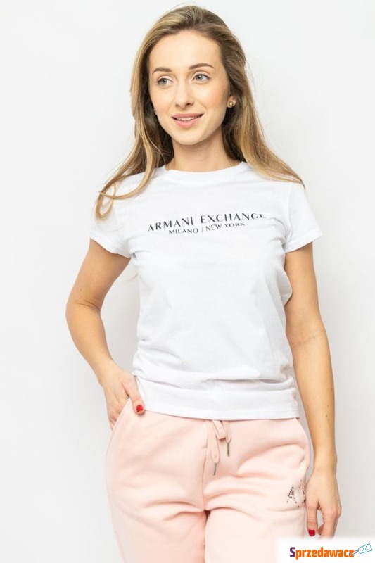 
T-shirt damski Armani Exchange 8NYTAB YJG3Z biały - Bluzki, koszule - Słupsk
