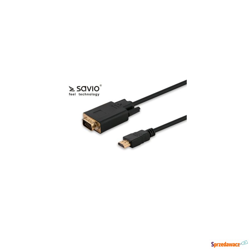 Kabel HDMI SAVIO CL-103 19pin męski - VGA męski... - Pozostały sprzęt audio - Szczecinek
