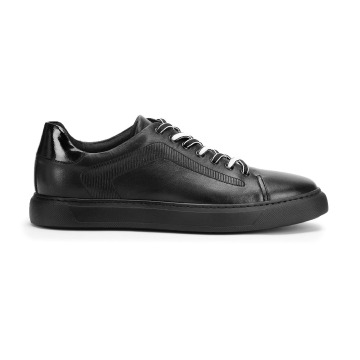 Wittchen - Męskie sneakersy skórzane w stylu trampek czarne
