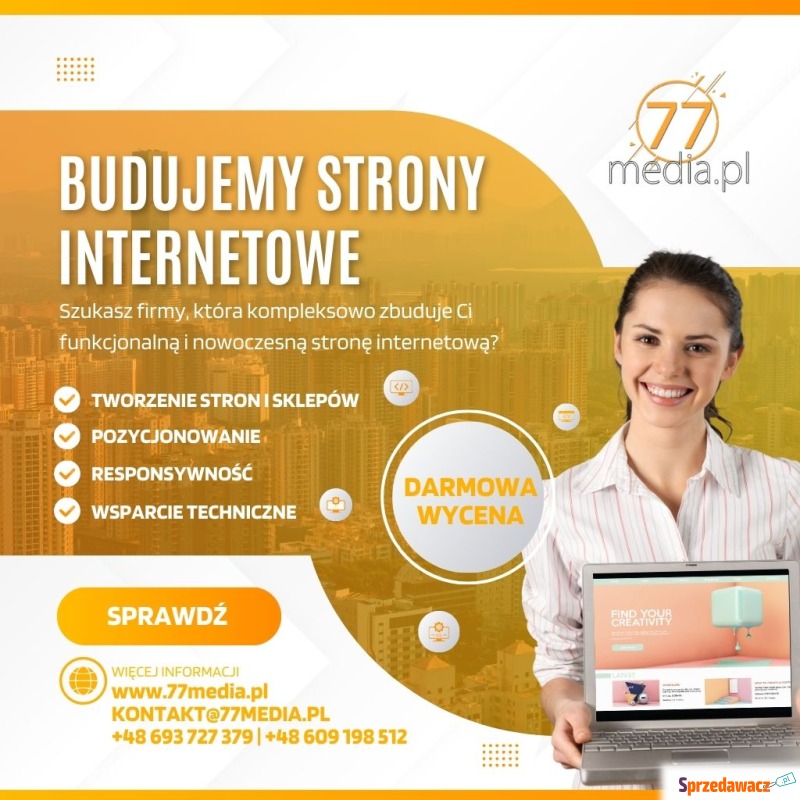 Nowoczesne strony internetowe, sklepy online i... - Usługi biznesowe - Wrocław
