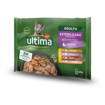 Ultima Cat Sterilized, 48 x 85 g - Wybór mięsny