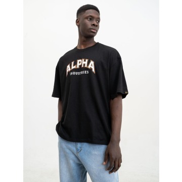 Koszulka Z Krótkim Rękawem Męska Czarna Alpha Industries College T